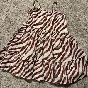 Janie and Jack Size 12-18 months Brown and White Zebra Print Dress
